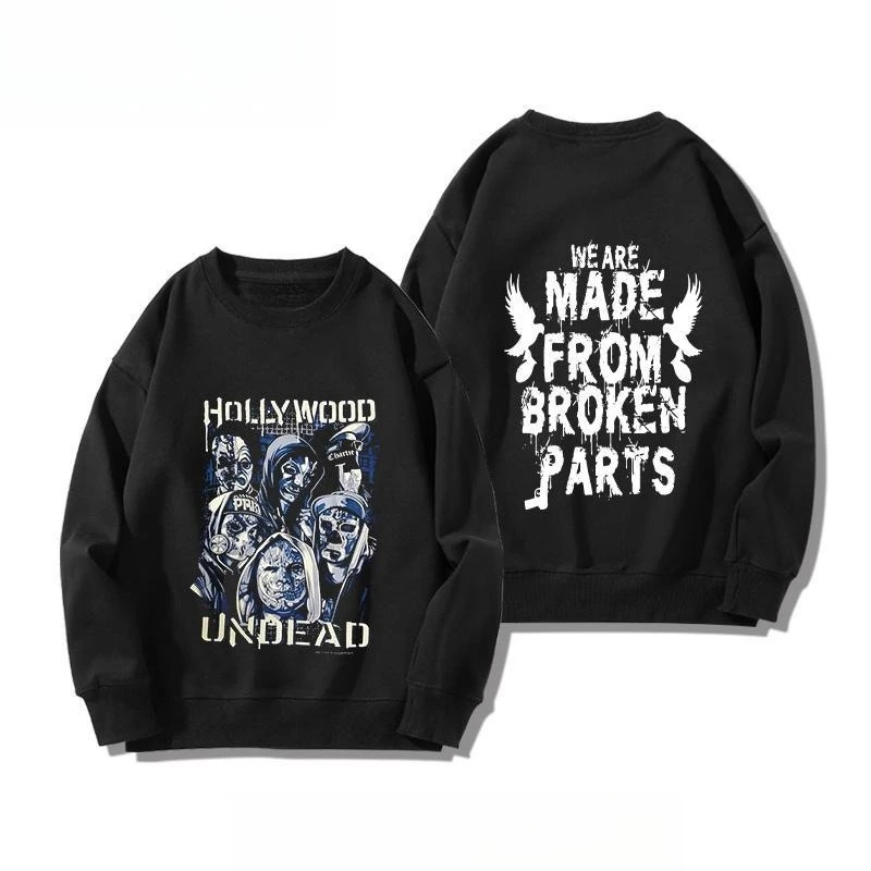 Hollywood Heavy Metal Band Undead Album Print Crew Neck Sweater Men's and Women's Autumn /Winter Casual Long Sleeve Sweatshirt