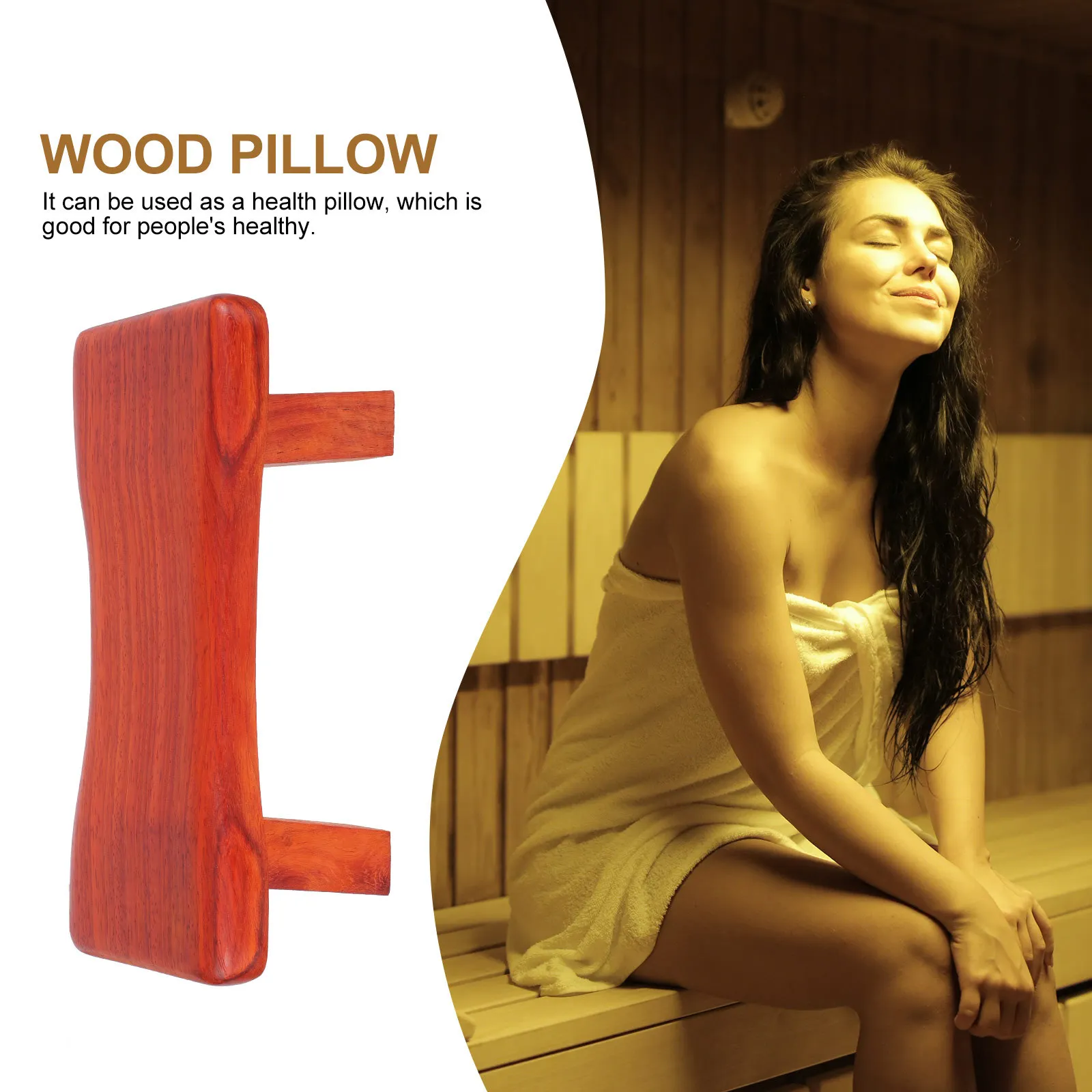 

Wooden Cervical Pillow Natural Multifunction Lumbar Support Health Sleeping Pain Relief Head Care Arc Shape Wooden Back