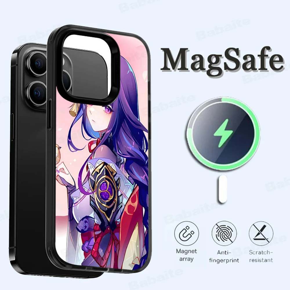 G-Genshin S-Shogun Phone Case Magnetic Case For IPhone 16 14 13 12 11 15 Pro Max Plus For Magsafe Wireless Charge Cover