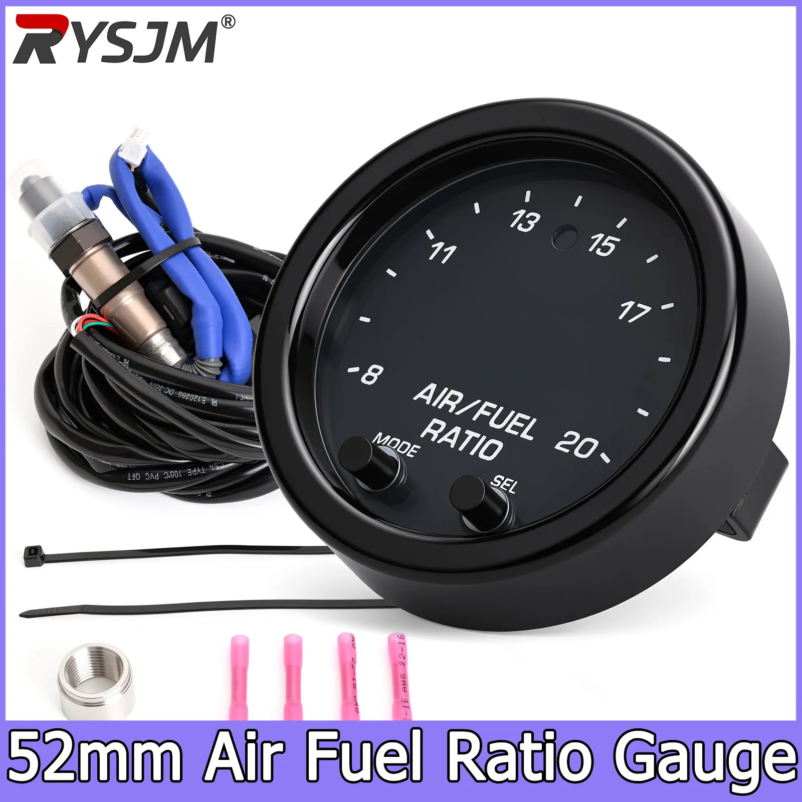 52mm Air Fuel Ratio Gauge + Oxygen Sensor Controller Gauge Car O2 Wide-band Kit For 30-0300 X-Series AFR Wideband LSU 4.9 Lambda