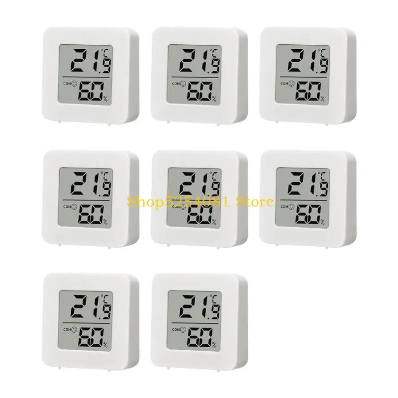 AXYC 1/4/6/8Pcs Mini Digital Thermometers Hygrometer With Large LCD Screen For Indoor Humidness Temperature Monitoring In Office