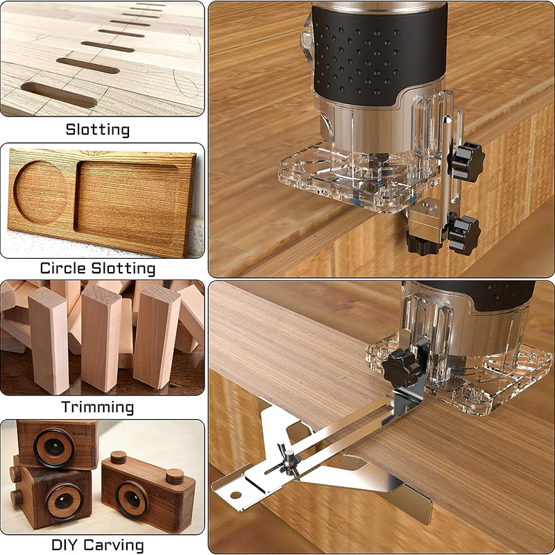 Electric Trimmer Woodworking 800W 30000rpm Wood Router Machine Hand DIY Milling Carving Engraving Power Tools With Wrench Tools