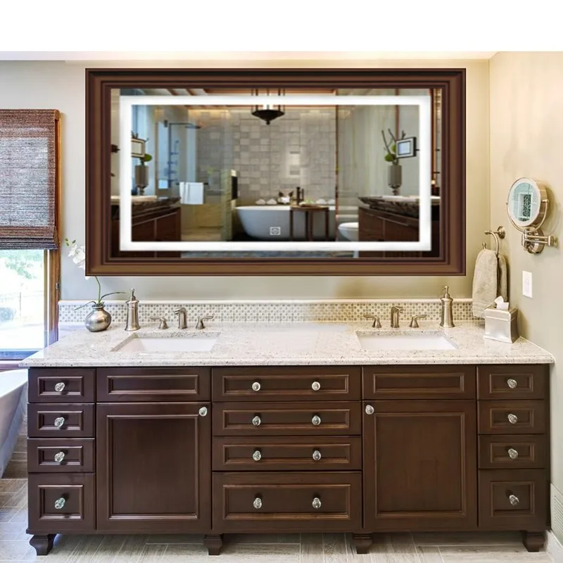 American bathroom solid wood bathroom cabinet combination floor type bathroom double basin washing basin