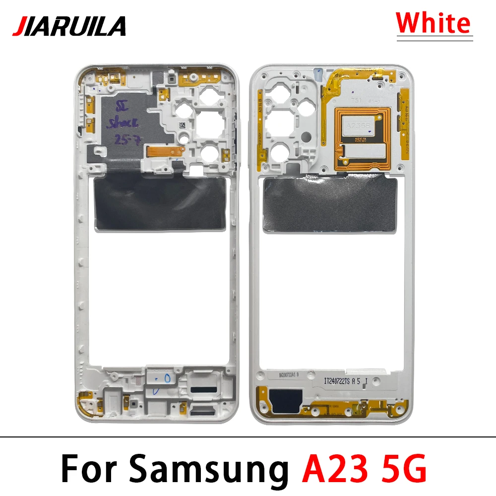 For Samsung A22 5G A226B / A22 4G A23 5G Housing Middle Frame Case Middle Frame Bezel Plate Replacement Parts With Side Key