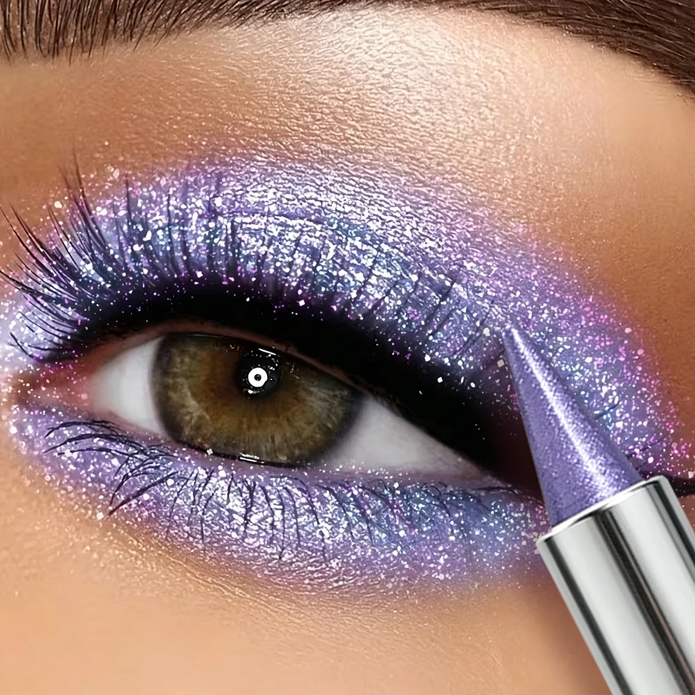 JUJU DREAM Smokey Eyeshadow Stick Shimmer Glitter Matte Purple Eye Makeup Single Long Lasting Waterproof