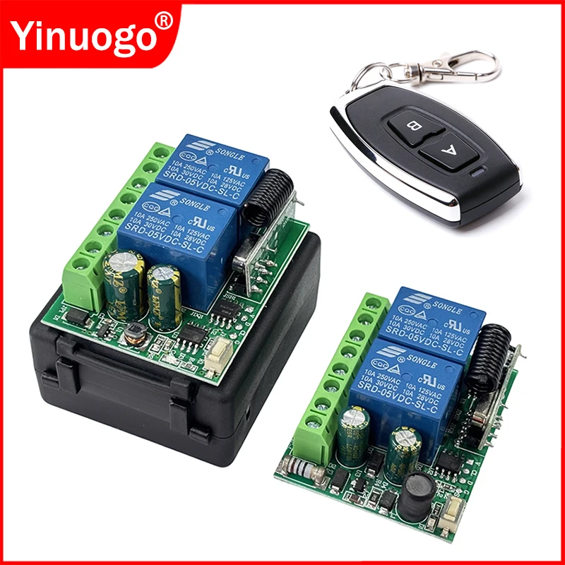 433MHz DC 6-30V AC 85-250V Wireless Remote Control Switch Relay Receiver Module for Motor Light LED Fanner Signal Transmission