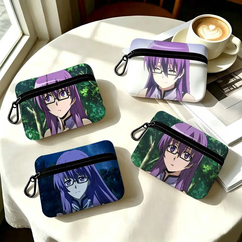 1pc Sheele Akame Ga Kill! Coin Purse With Carabiner Hook Portable Key Card Wallet Small Zipper Storage Pouch