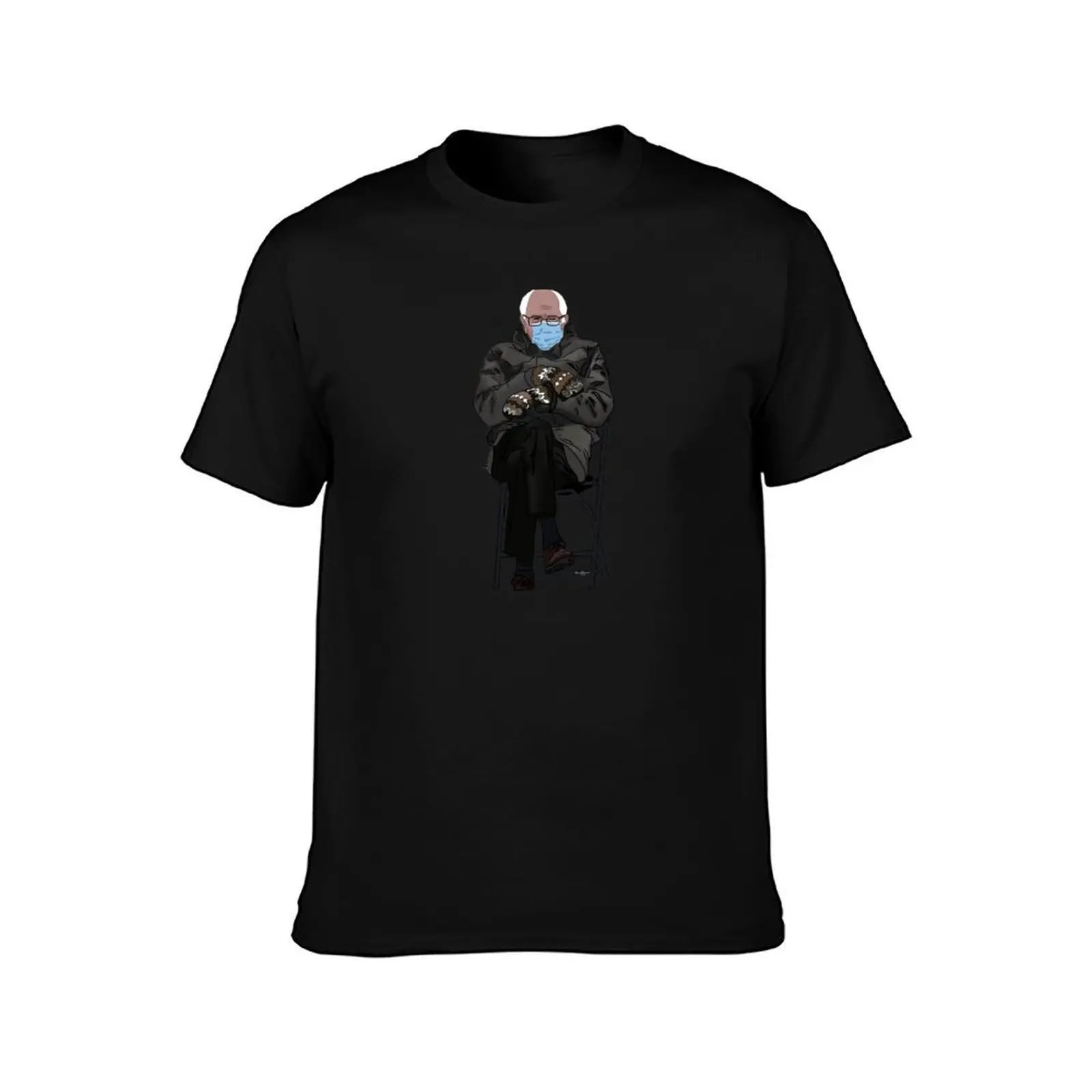 Bernie Sanders Mittens T-Shirt Regular Fit Plain Tee Shirt T-Shirt