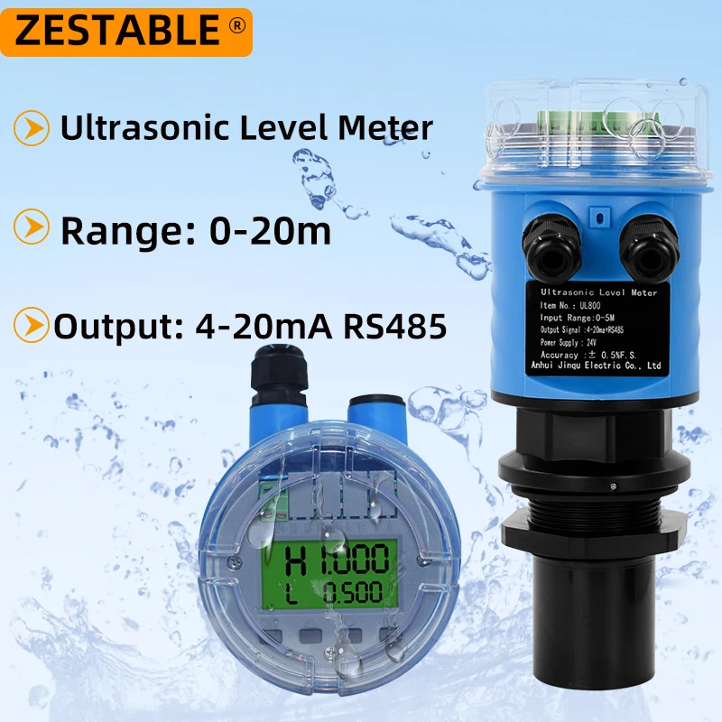 0-20m Ultrasonic Water Level Sensor Wireless Distance Meter Ultrasonic Water Tank Level Meter