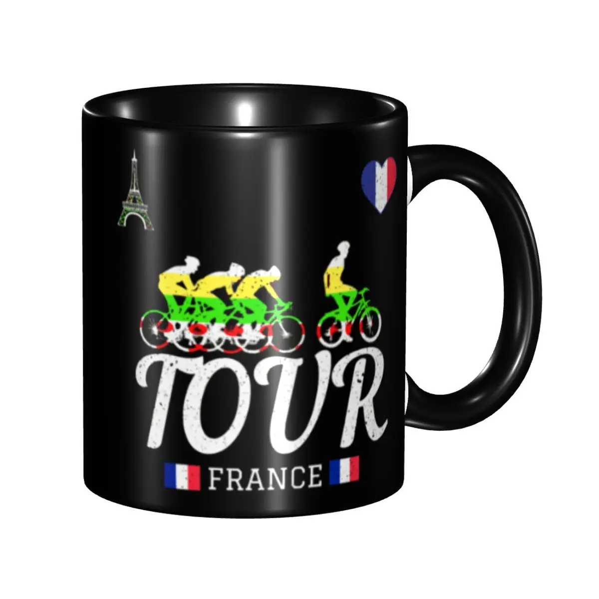 French Flag Bicycle Racing Tour De France Coffee Mug DIY Personalized Ceramic Milk Tea Mug