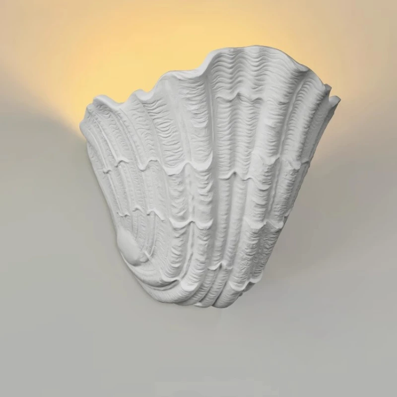 

French Wall Lamps Luxurious Baroque Art Shell Wall Lights Parlor Bedroom Bedside Table Study Restaurant Cafe Home Decor Lighting