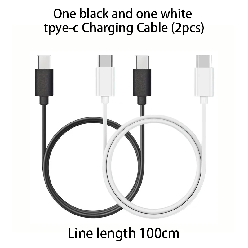 1M USB-C-auf-USB-C-Kabel 5V 2A, 1 Schwarz 1 Weiß 2 Stück Typ-C-Kabel für TWS-Ohrhörer, Smartwatch, Powerbank, Controller, tragbaren Ventilator