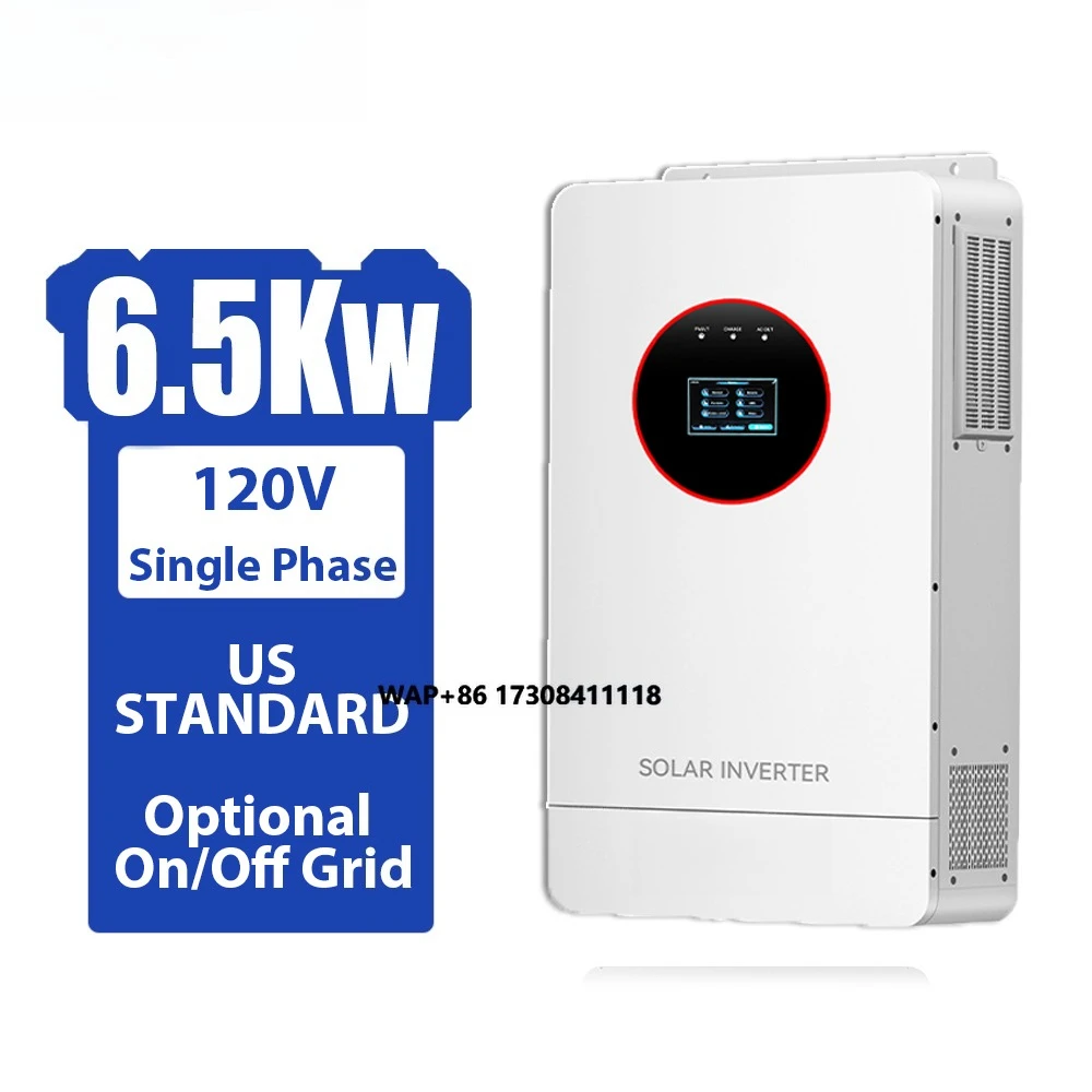 6.5Kw Low Frequency Single Phase Solar Inverter 120V 240V Pure Sine Wave Hybrid Solar Inverter for Home Solar System