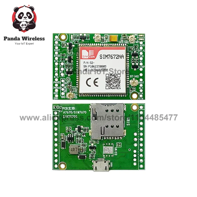 Módulo de placa central LTE CAT1 4G 2G SIM7672NA sin soporte GPS antena FPC B1/B2/B3/B4/B5/B7/B8/B12/B13/B18/B19/B20/B34/B38