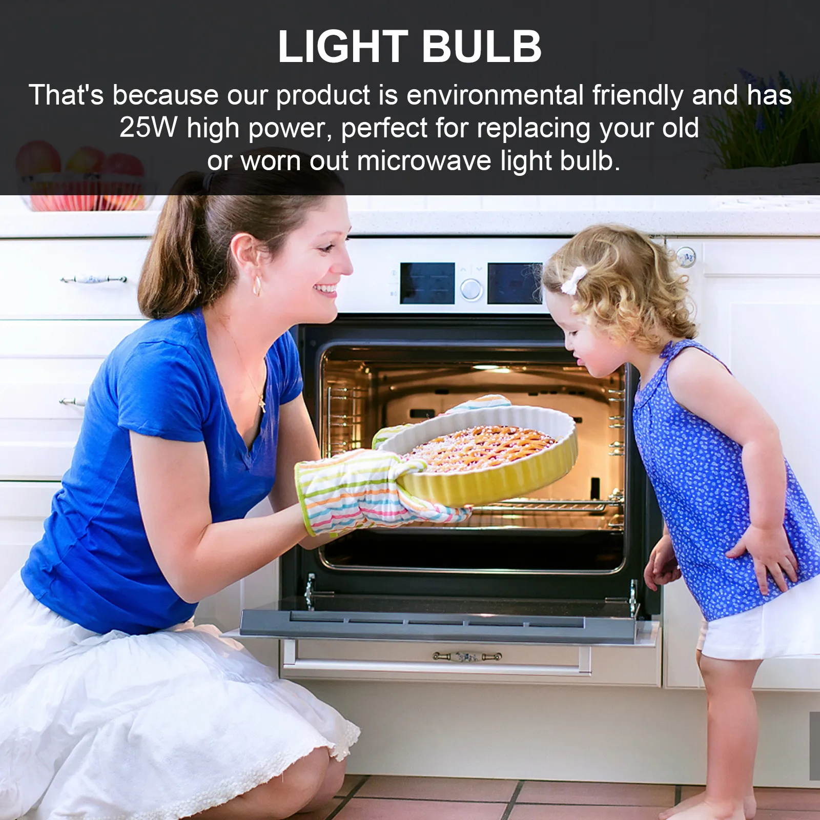Oven Light Bulbs 25W Heat Resistant Replacement Lamps for Microwave Refrigerator 2 Pack