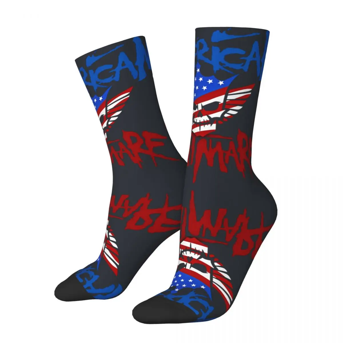 Funny Crazy In The Ring graphic Sock for Men Hip Hop Harajuku Cody Rhodes Quality Pattern Crew Sock official-website tops fugees