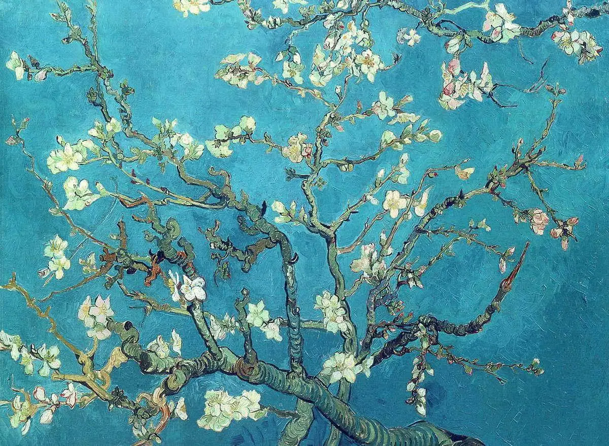 Branches with Almond Blossom by Vincent Van Gogh Oil Art Paintings Copy on Canvas Flower Wall Painting for Dining Room Handmade