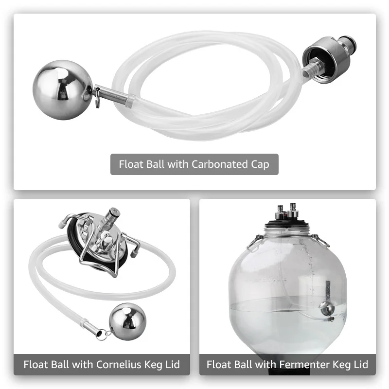 Stainless Steel Ball Float For Conical And All Rounder Fermenter/Keg Beer Ball Float Kit (S.S Float & 80cm Dip Tube)