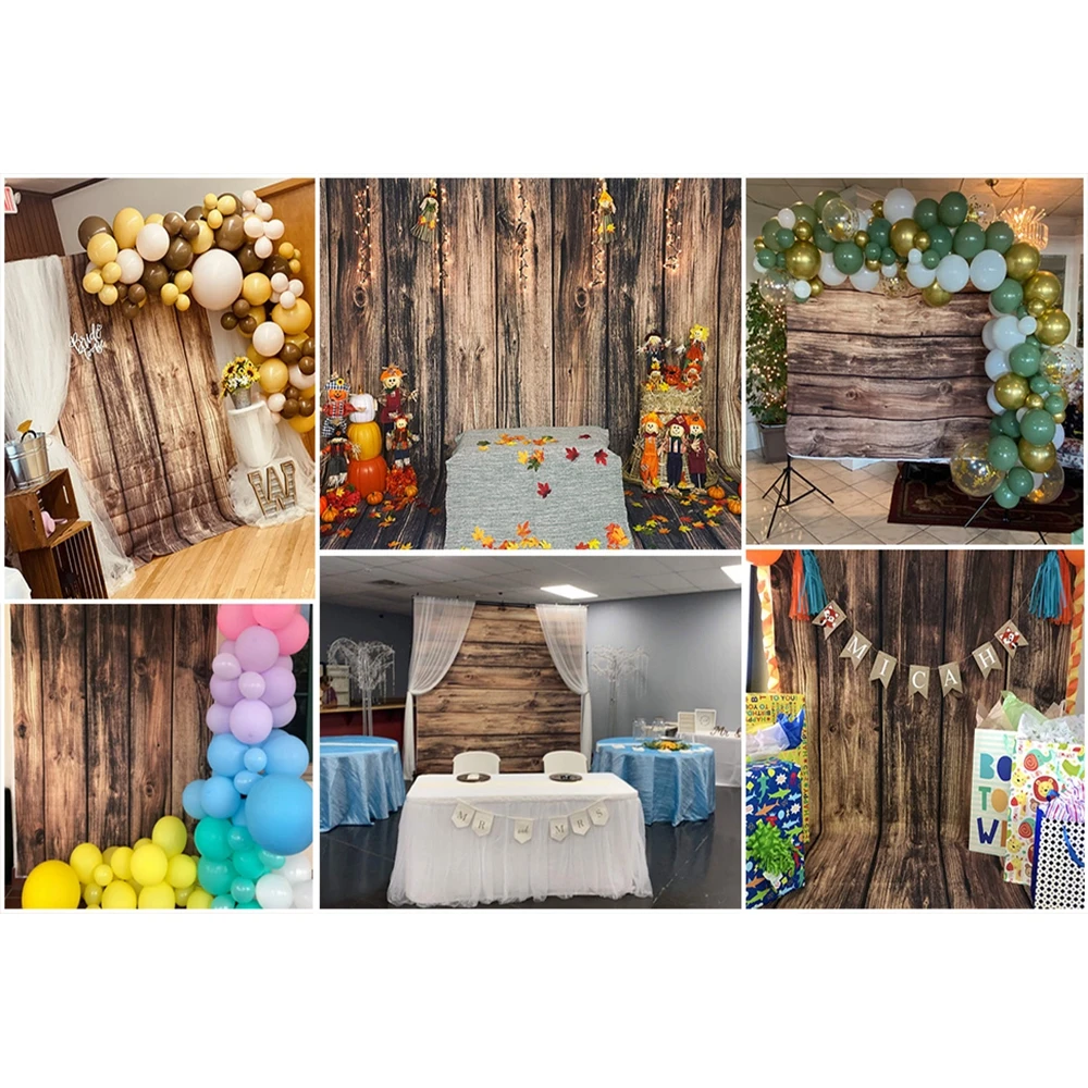 Latar belakang kayu fotografi emas berkilau putih coklat papan kayu abstrak Baby Shower pernikahan pesta ulang tahun dekorasi latar belakang