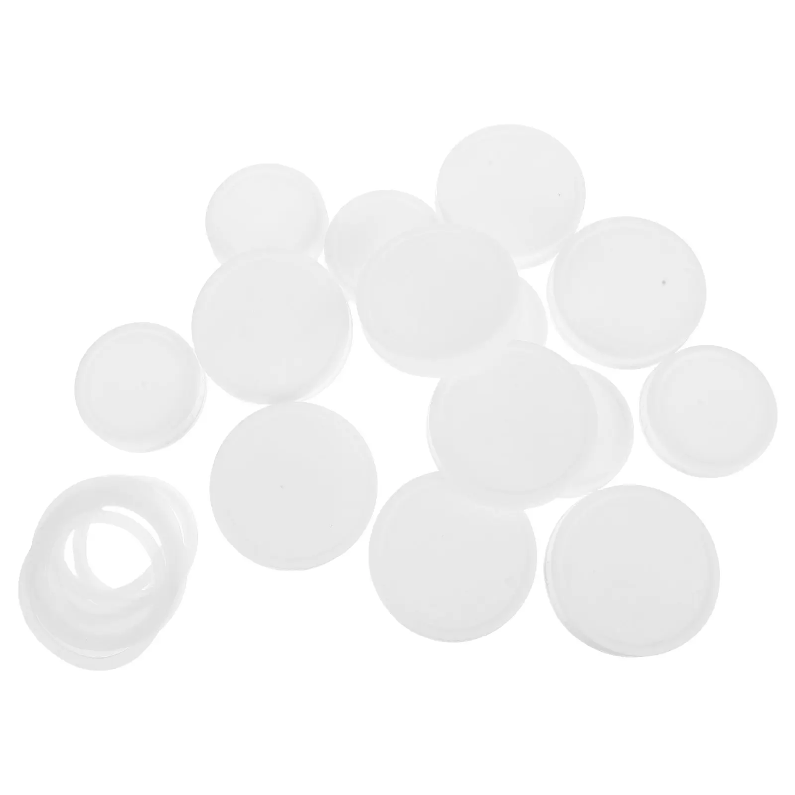 16Pcs Jar Sealing Lids Plastic White Leakproof Covers Silicone Airtight Caps for Wide Mouth Regular Jars Food Storage