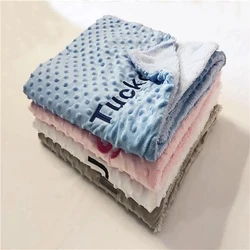 Personalized Pet Sleeping Blanket Embroidered Name Pet Accessories Coral Flannel Baby Dog Supply Fur Baby New Dog Gifts