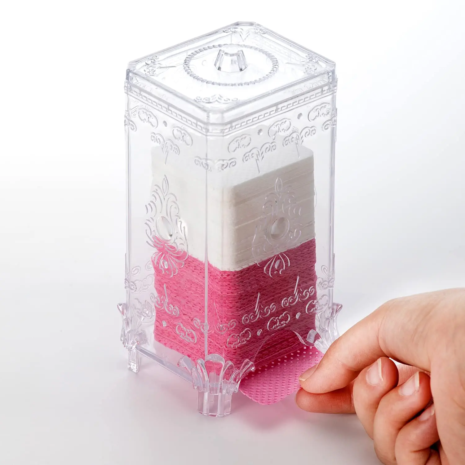 Nail Art Transparent Storage Box Nail Cotton Organizer With Lid Container Manicure Organizer Cleaning Cotton Storage Tool