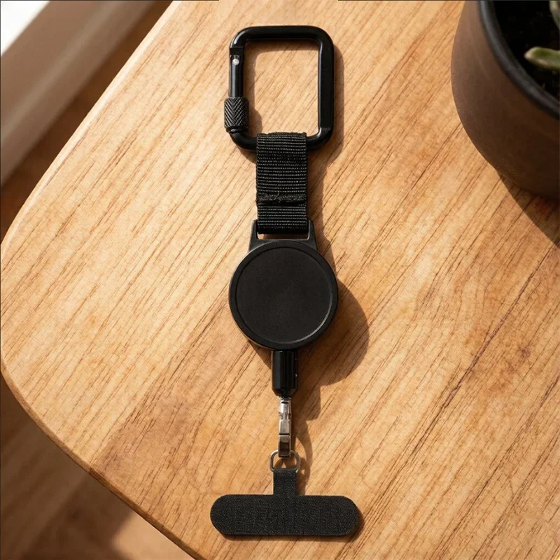 Retractable Anti-Theft Phone Holder Smartphone Safety Lanyard Stra with Carabiner Anti-Drop Harness for Hiking Cycling Climbing