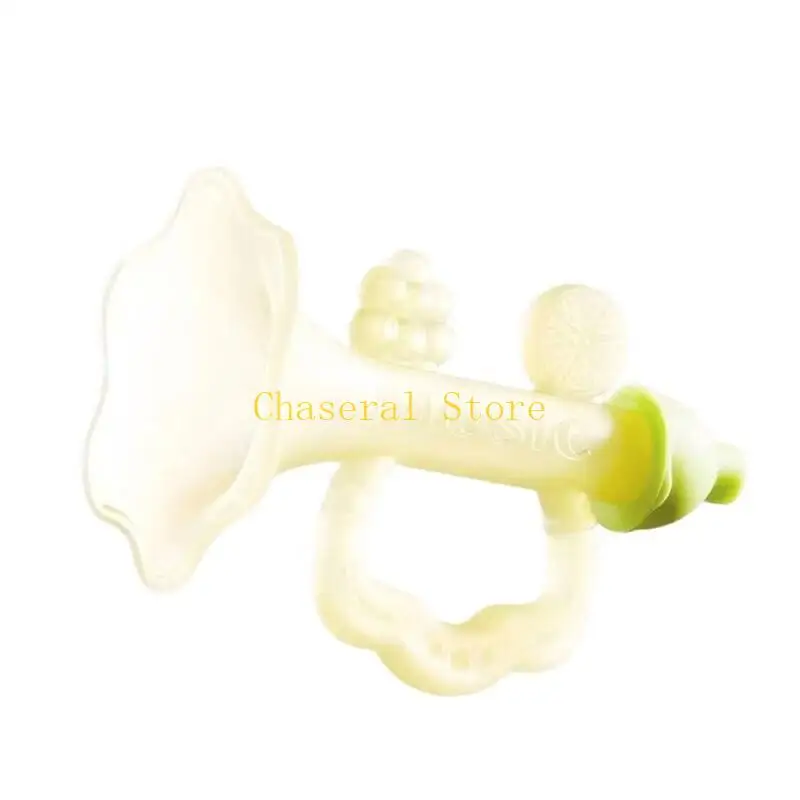 E7CE Flared Baby Teether with Soft Silicone Texture, Grip Loop Design, and Daily Soothing Use for Little Hands in Teething Stage