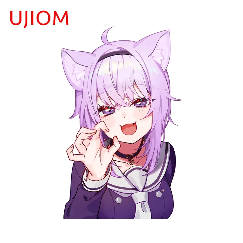 UJIOM 13cm X 8.2cm Hololive Nekomata Okayu Lovely Anime Girl Fascinating Wall Stickers Kids Room Decal Cute Vestibule Murals