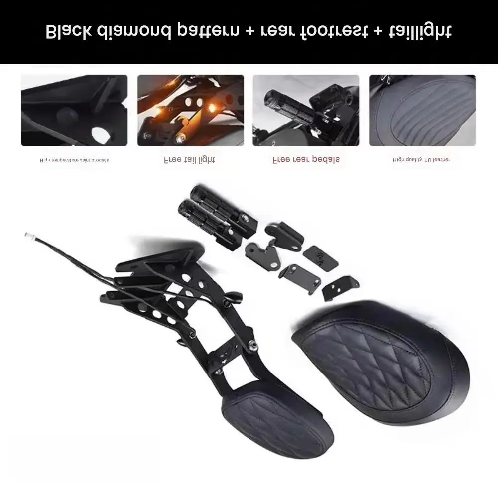 For Benda Napoleon 250 Retro Modification: Foldable Hidden Passenger Seat (Converts Single Seat to Dual-Seat Setup)