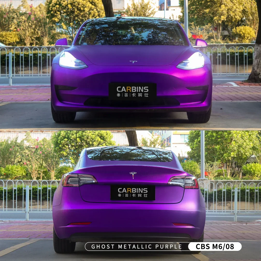 2025 Karabijn Guangzhou Fabriek Groothandel Ghost Metallic Paars Vinyl Car Wrap Vinyl Carrosserie Decoratie Vinyl Film 1.52 * 18 M