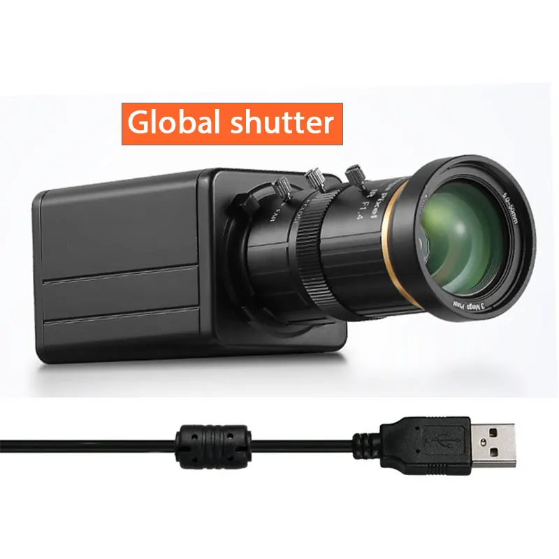 2MP 글로벌 셔터 USB 산업 카메라 COMS AR0234 1080P 90fps 웹캠 CS 10X 줌 윈도우 안드로이드 Liunx 용 가변 초점 렌즈
