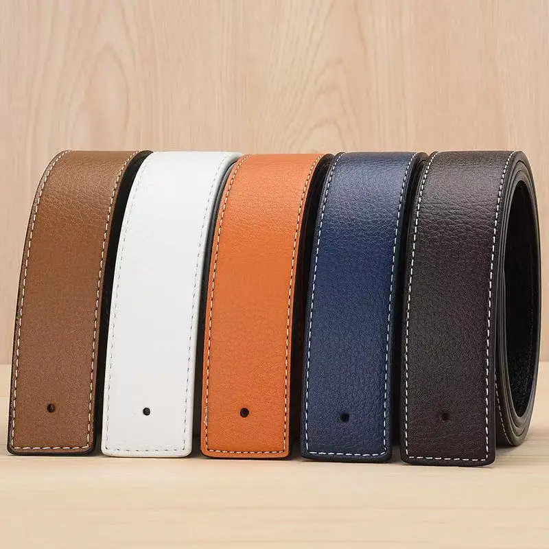 NEW Luxury Brand Belts Men High Quality Pin Buckle Male Strap Fashion Genuine Leather Waistband Without Buckle 3.8cm Ceinture