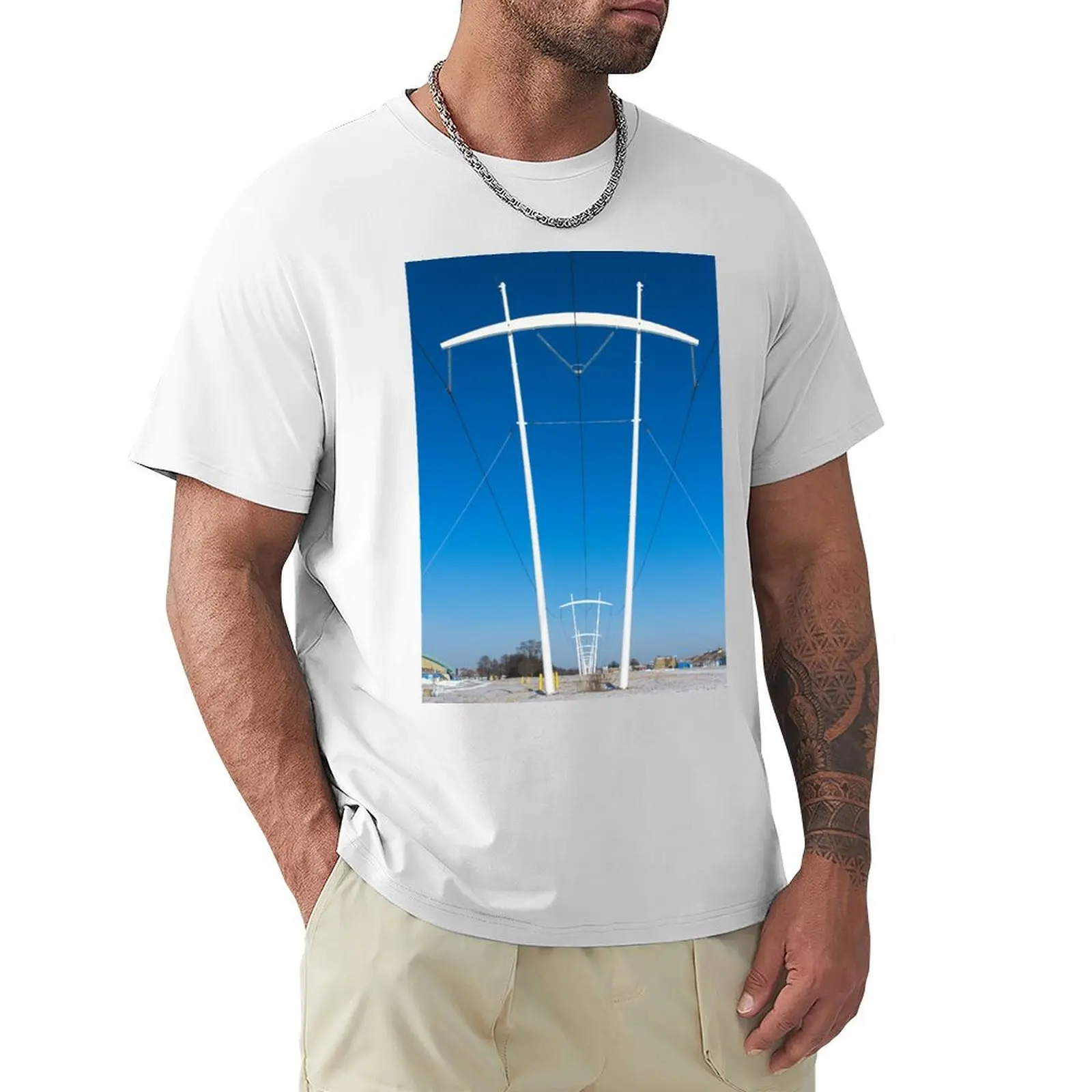 

Fermilab Power Towers T-shirt for a boy oversized mens clothing