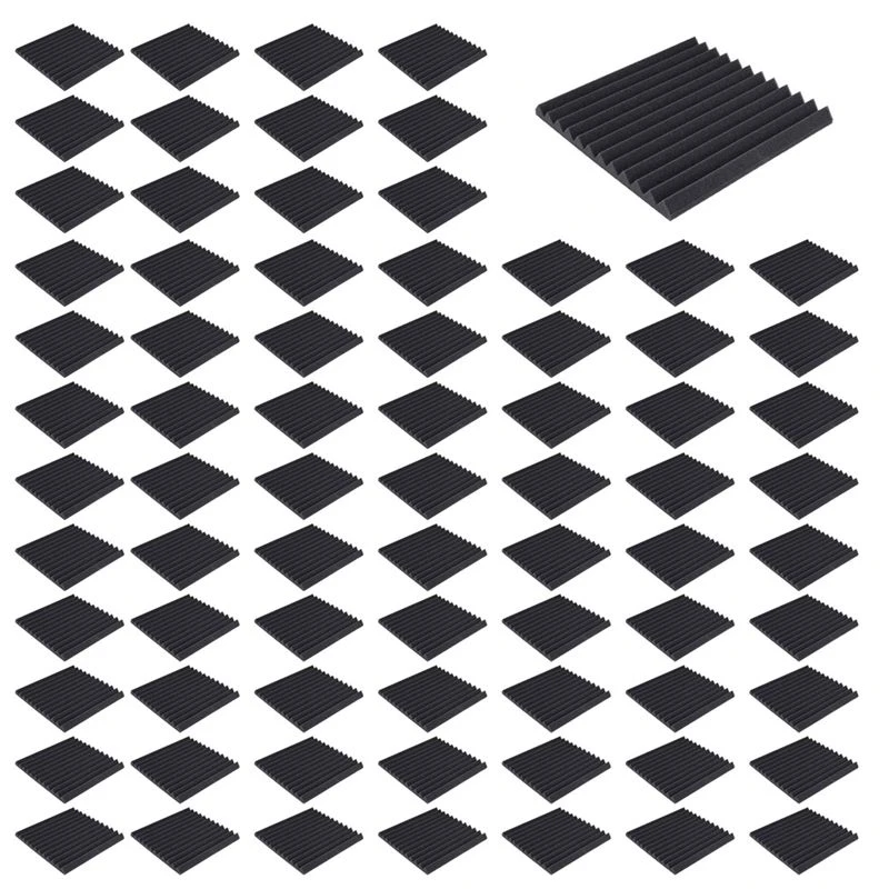 AA67-300Pcs Acoustic Soundproof Foam Sound Absorbing Panels Sound Insulation Panels Wedge,1X12x12inch