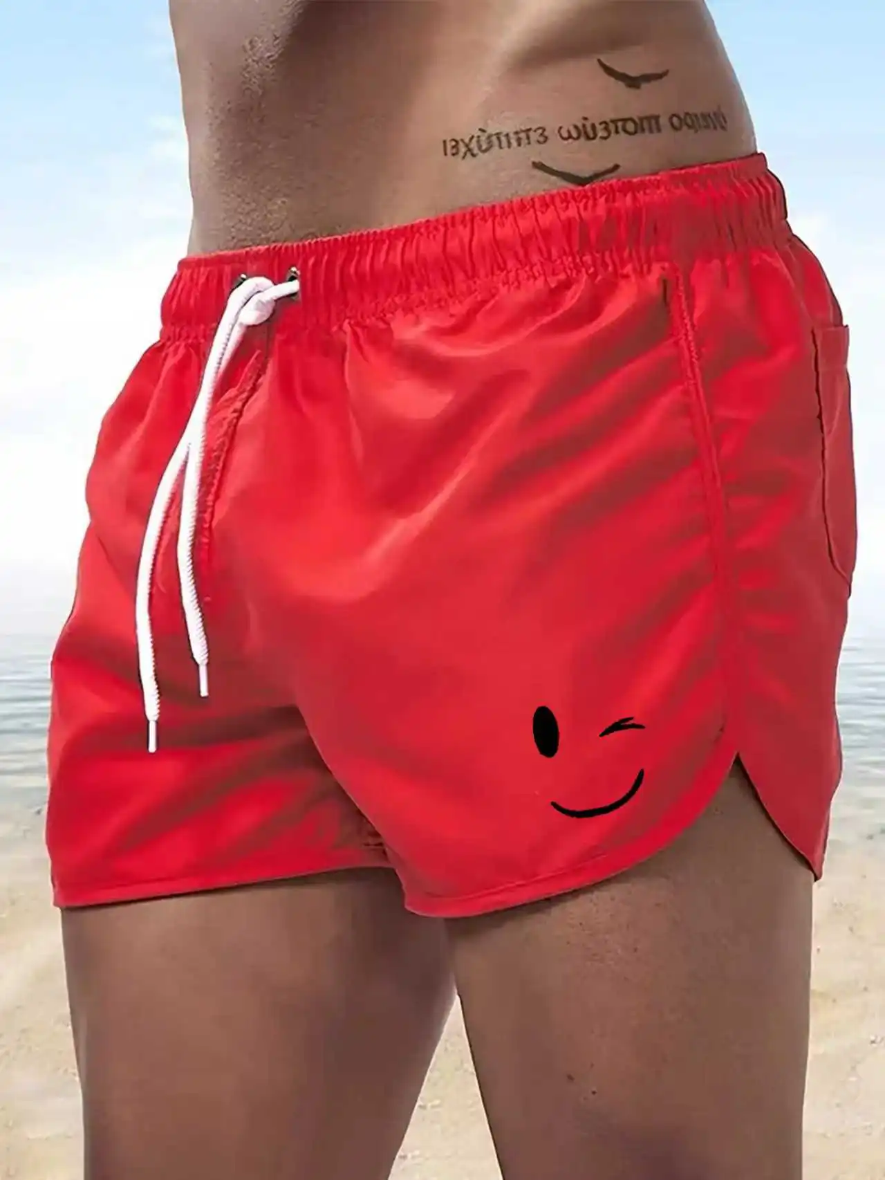 

Men's Quick Dry Breathable Swim Shorts Summer Surf Beach Pants with Drawstring And Pocket
