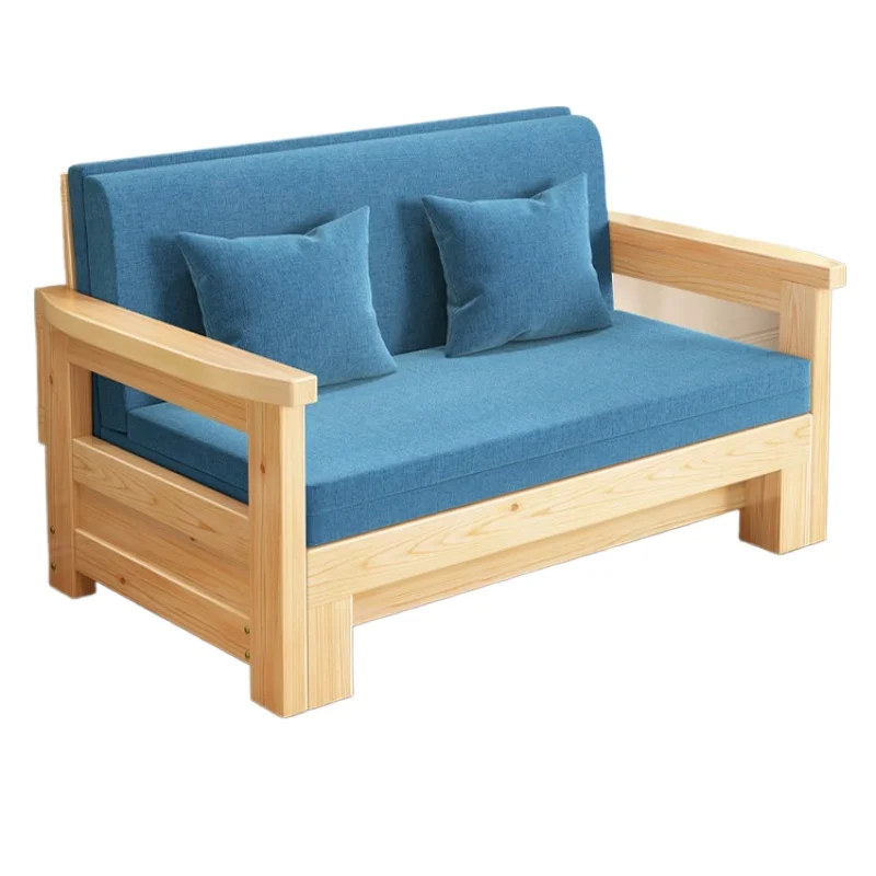

Solid wood sofa bed dual-purpose bed living room balcony study foldable multi-functional 1.2 double 1.8 small apartment 1.
