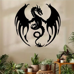 1pc Iron Flaming Dragon Wall Art Sculpture for Home Farmhouse and Garden Decor