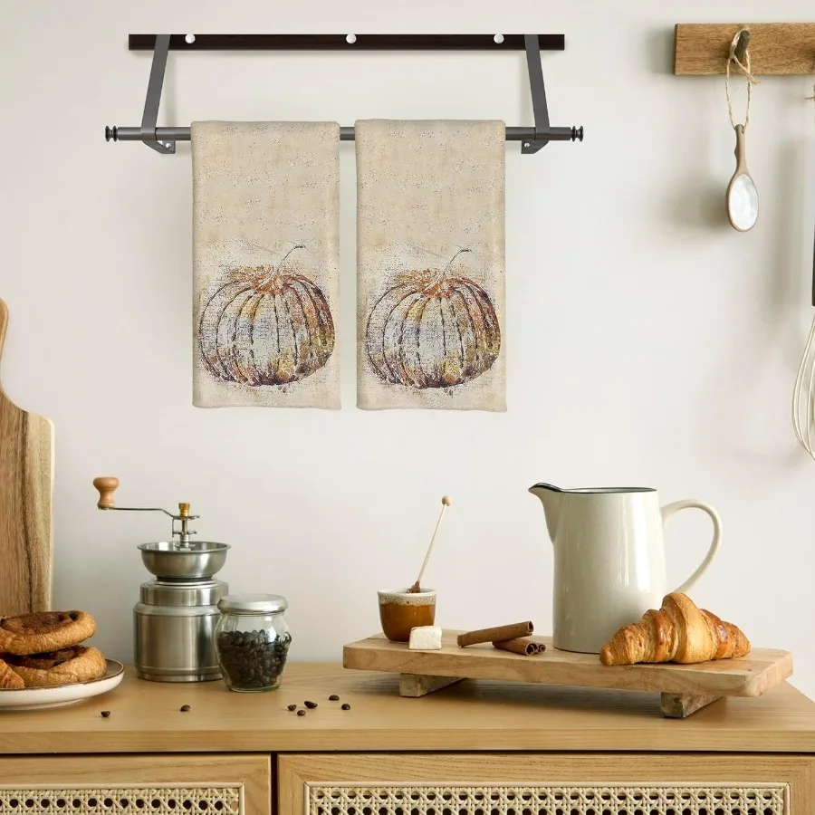 خمر الخريف اليقطين مناشف المطبخ الخريف اليقطين طبق الزخرفية الشاي مناشف اليد للمطبخ الخريف الحمام ديكور 16x24 Ih