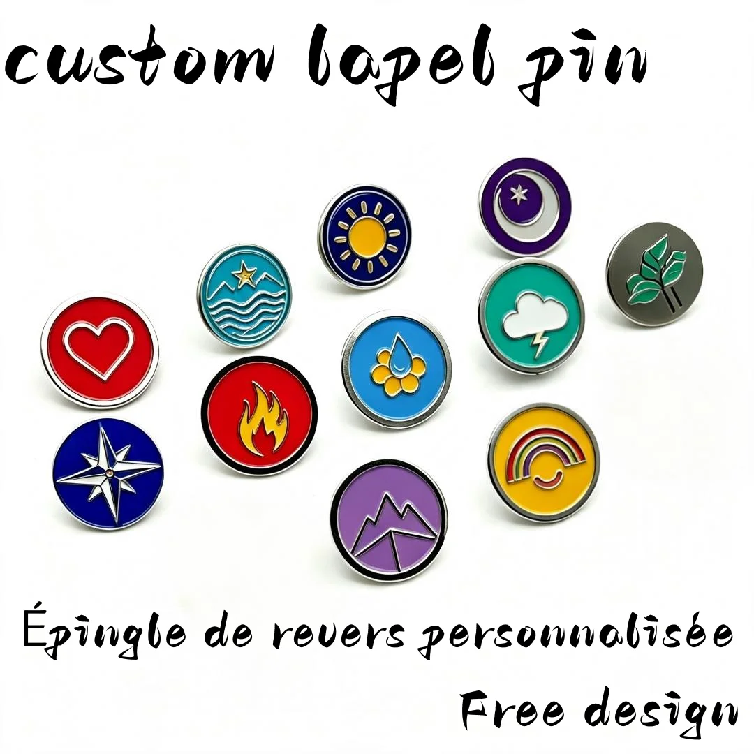 Custom Round Enamel Pin Badge Personalized Logo Metal Lapel Brooch Soft Enamel Pins Free Design Custom Gift Pins