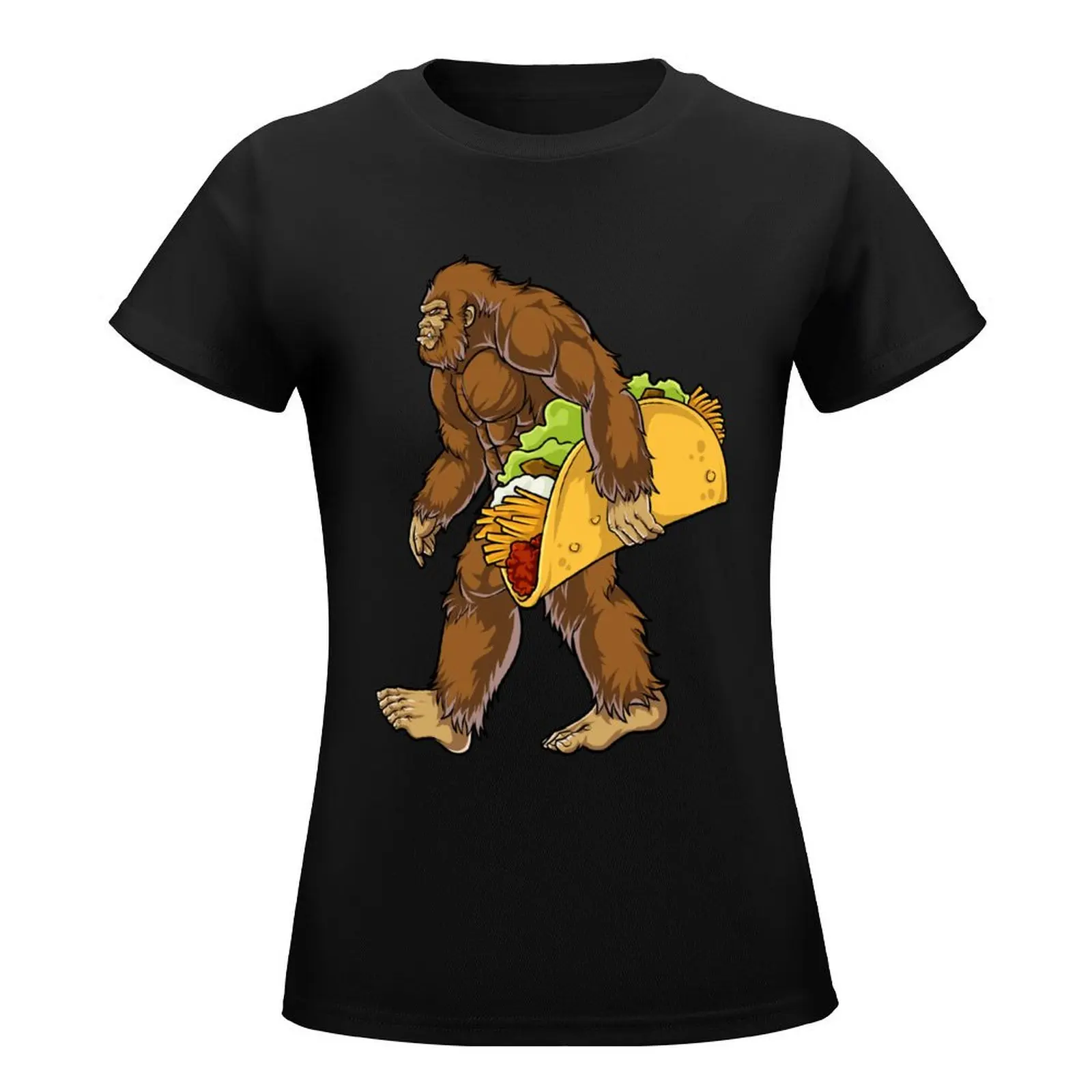 Bigfoot Sasquatch Carrying Taco T shirt Funny Camping Gifts Men Women Kids Boys T-Shirt