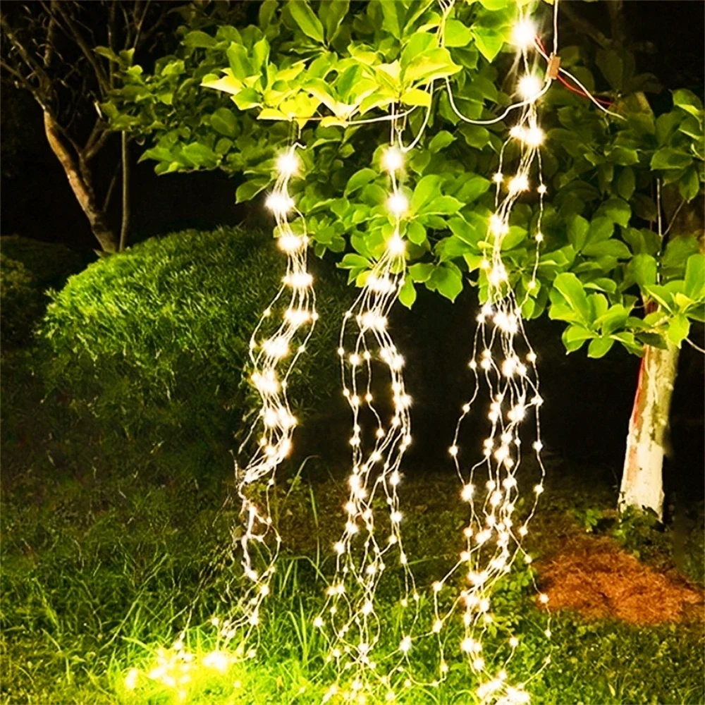 

Solar Fairy Lights Outdoor LED Watering Can String Light Solar Powered Waterfall Garden Lights Firefly Bunch Light 5/10 strands