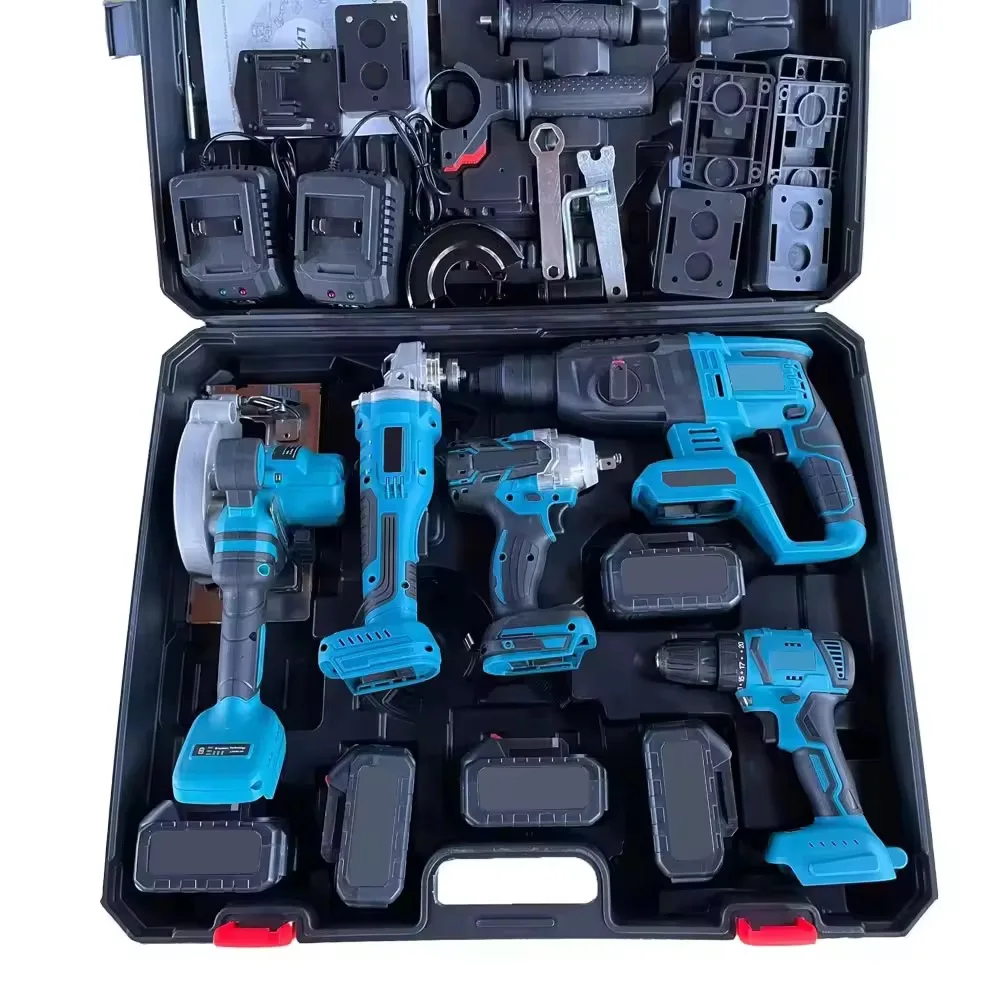 Cordless Hammer Impact Drill Electric Wrench Set Battery Power Tools Kit With Protective Case Customizable OEM Support Wholesale