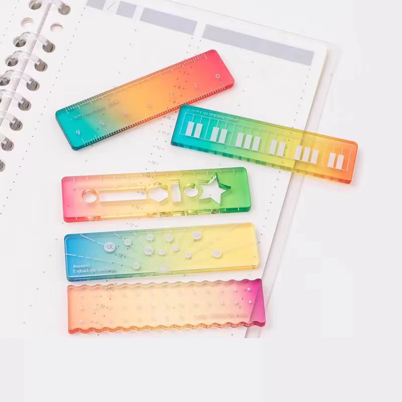 

Small-sized colorful notebook ruler acrylic ruler for students to use lightweight and easy to carry notebook ruler