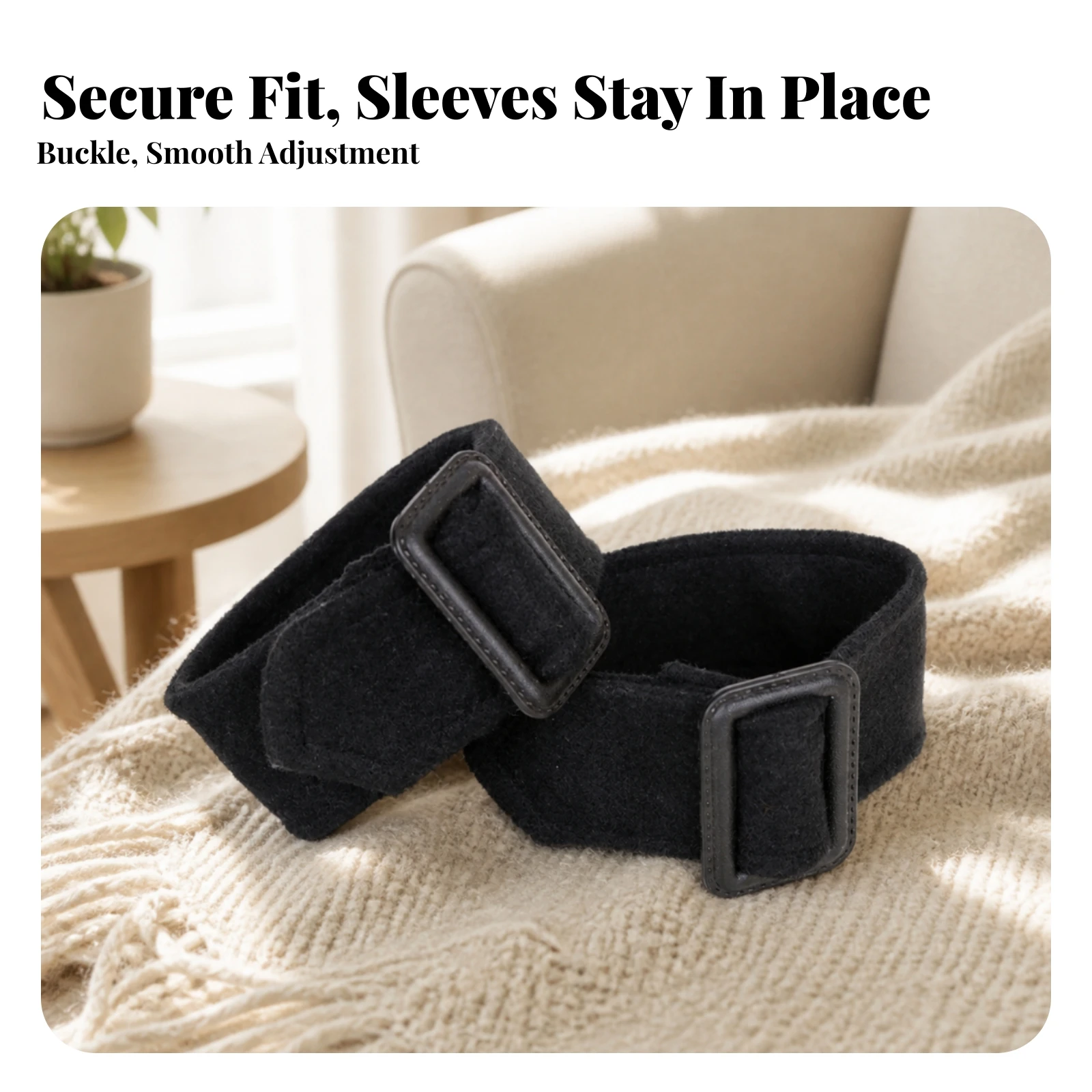 Woolen Sleeve Cuffs with Buckle Overlapping Felted Wrist Cuffs Detachable Sleeve Cuff Versatile Accessory Elegant