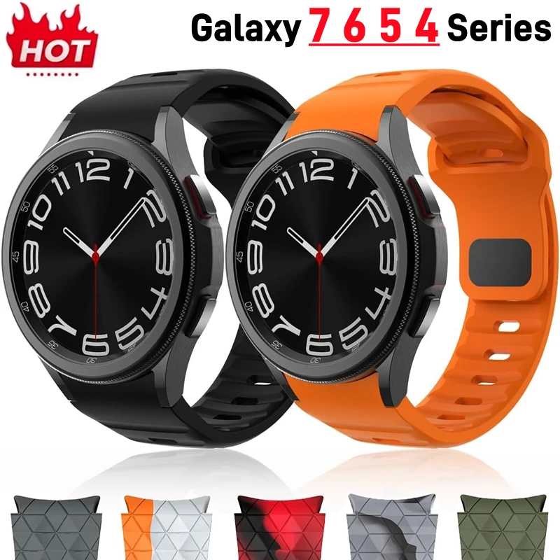 

Silicone band for Samsung Watch 44mm 40mm 45mm 43mm 47mm 46mm 42mm Sport Bracelet Galaxy Watch 7 FE 6 5 5pro 4/6 Classic Strap