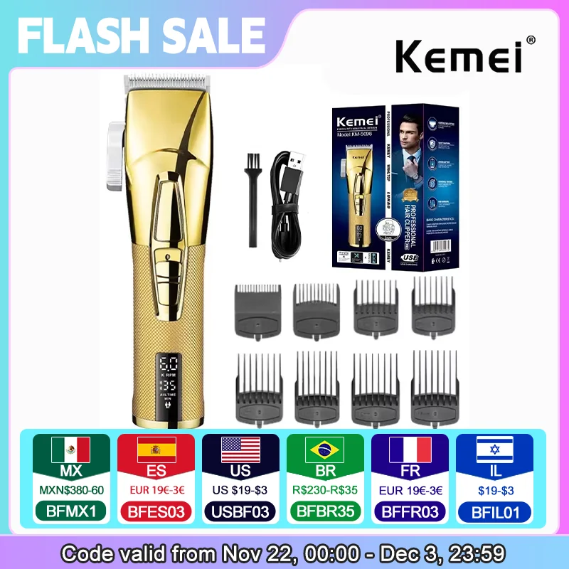 Kemei KM-5096 7000RPM Electric Hair Clippers Extremely Fine Hair Cutting Machine Barbers Precision Cordless Fade hair trimmer