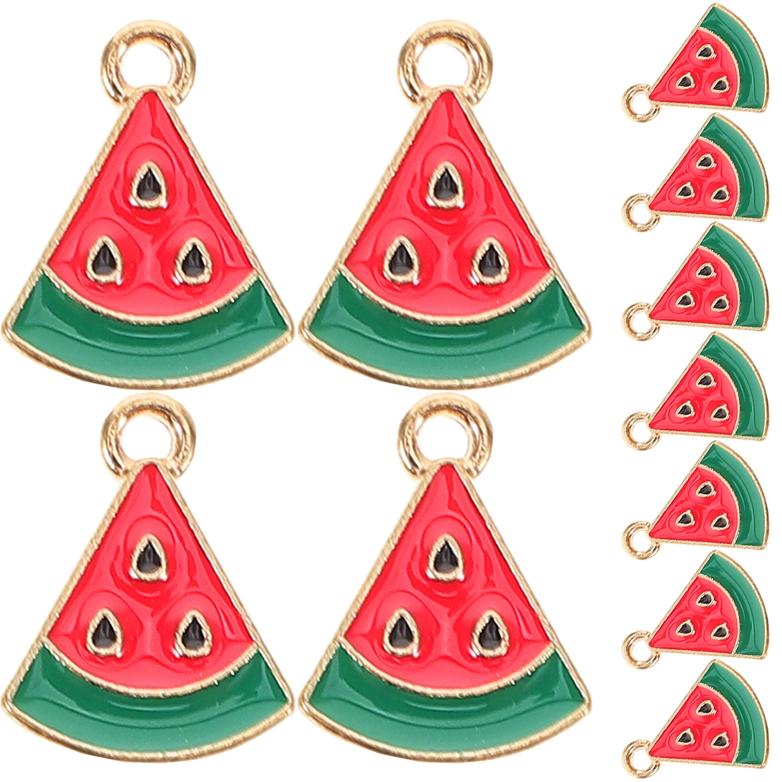 

30 шт. мини-подвески в виде арбузов из сплава с эмалью для изготовления ювелирных изделий своими руками, сувениры для летних вечеринок, аксессуары ручной работы, подвески-шармы
