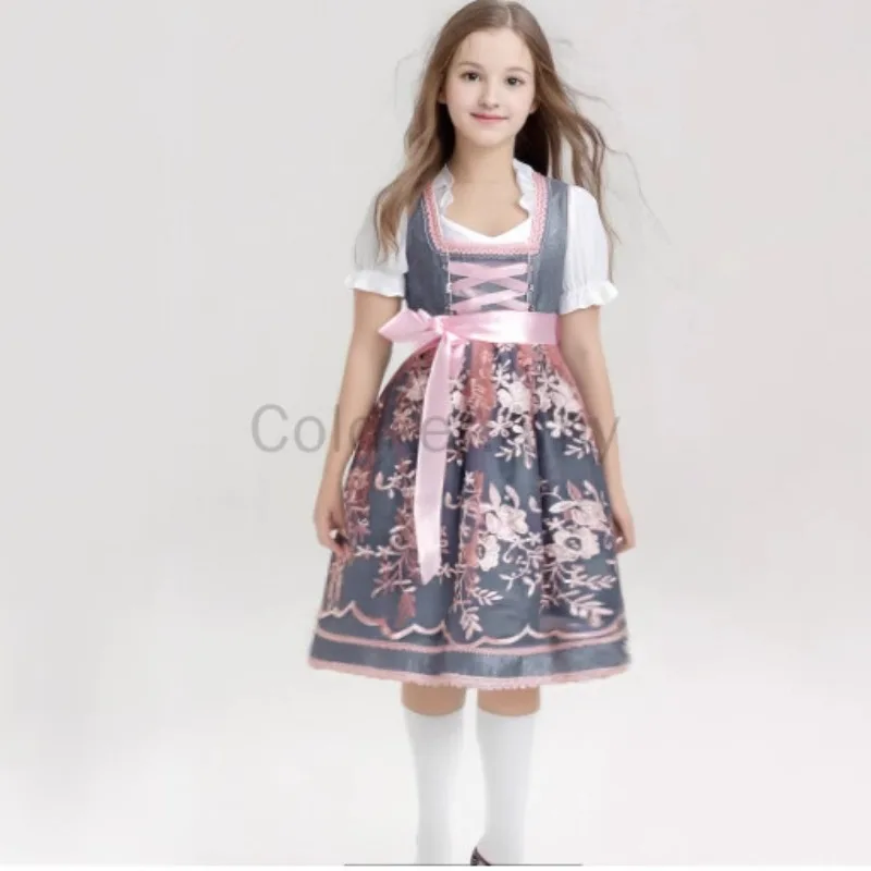 

2025 New Girl Oktoberfest Beer Maid Costume German Bavarian Dirndl Dress for Children