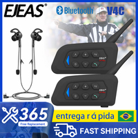 EJEAS V4C Plus Professional Referee Interphone Bluetooth 5.1 Communication System FM Radio Function for Football Handball Sports